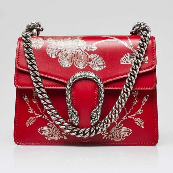 Gucci Red Leather Chinese New Year Mini Dionysus Shoulder Bag - Picture 1 of 12
